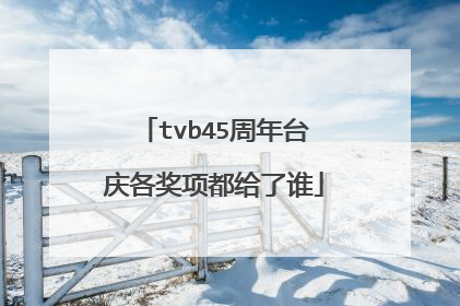 tvb45周年台庆各奖项都给了谁