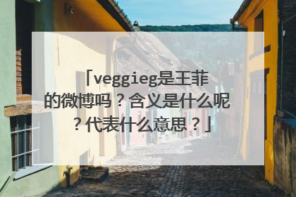 veggieg是王菲的微博吗？含义是什么呢？代表什么意思？