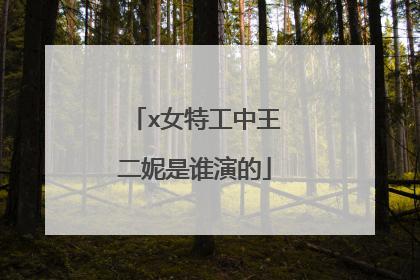 x女特工中王二妮是谁演的