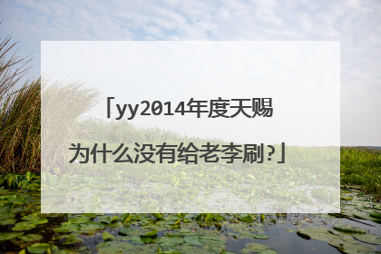 yy2014年度天赐为什么没有给老李刷?